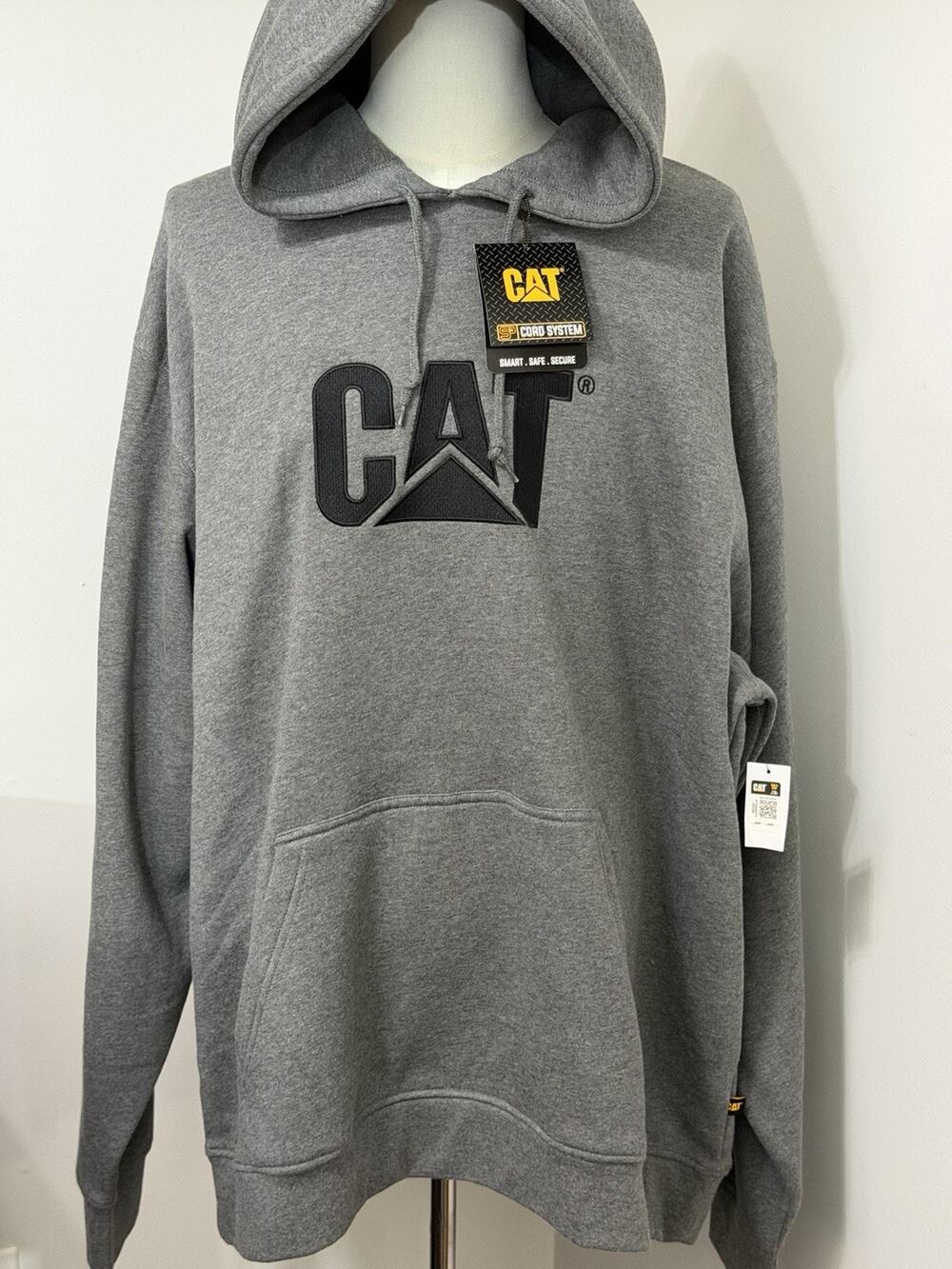 NEW CAT Caterpillar Pullover Hoodie 4XL Dark Gray Logo Workwear Hooded Jacket
